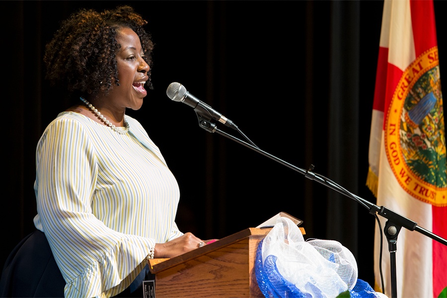 Principal Browning speaks at annual graduation ceremony
